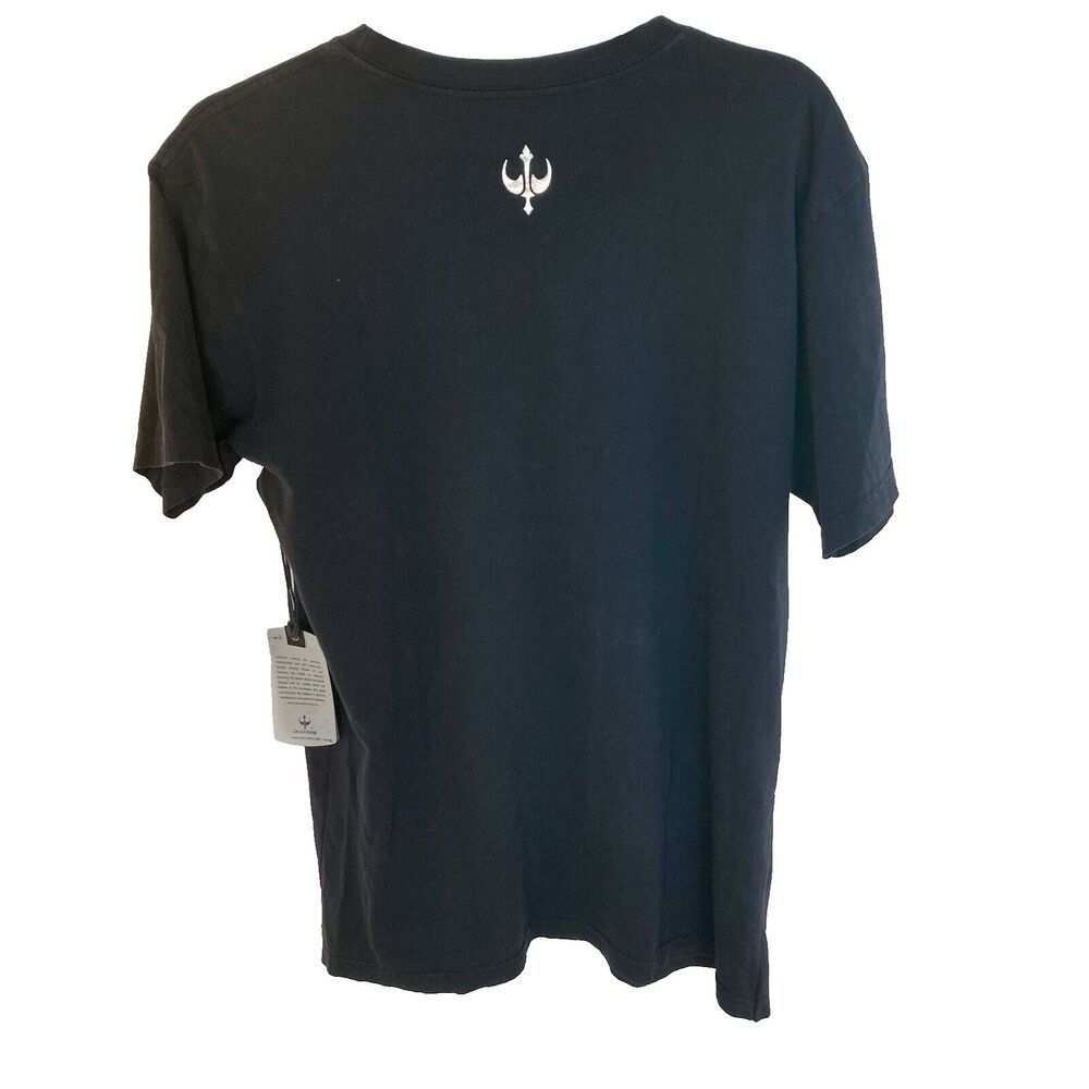 Doctrine Collection Mens Cotton T-Shirt Black Stud & Emb Skull Y2k Grunge M NWT - Picture 5 of 7